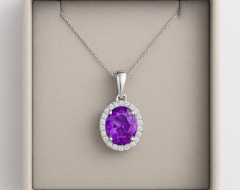 Natural Amethyst Pendant Necklace | luxury Amethyst Gemstone Jewelry | Timeless Elegance & Healing Energy, February Birthstone