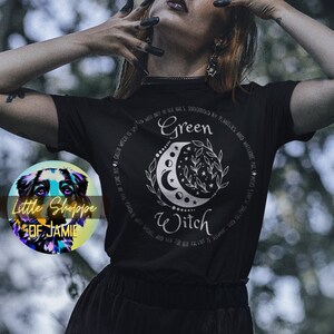 Green witch shirts witchcraft wiccan gifts pagan shirts goblincore clothing witchy t-shirt forest witch cottagecore shirts Hedge witch gifts