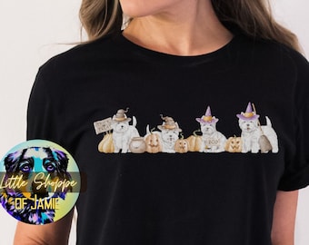 West Highland Terrier Halloween T-shirt dog lover gift Westie mom gifts Halloween dog shirt autumn shirts dog mom gifts fall gifts Halloween
