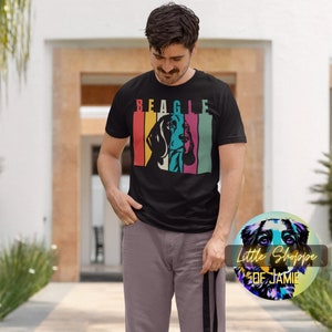 Beagle silhouette graphic tee shirt Beagle owner gift modern pop art streetwear colorful t-shirt dog lover gift Beagle shirt Beagle mom gift