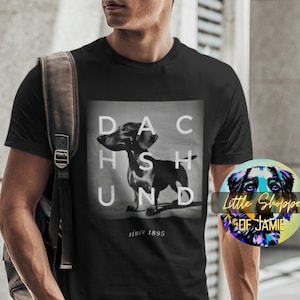 Tax t-shirt wienerhundskjorta taxpresenter wienerhund-t-shirt taxskjorta korvhund hundälskare gåva tax pappa t-shirt present bild 1