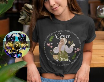 Grüne Hexe Hemden Hexerei Wicca Geschenke heidnische Hemden Goblincore Kleidung Witchy T-Shirt Waldhexe Cottagecore Hemden Gartenarbeit