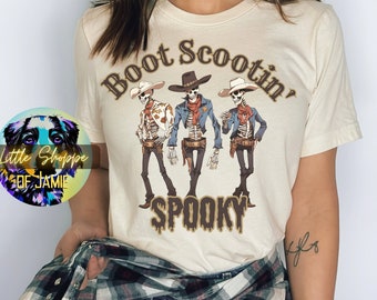 Skeleton Cowboy Halloween t-shirt spooky season shirt western shirt cowboy shirt spooky vibes Halloween gifts western graphic tee shirt gift