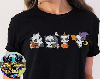 Söt Panda Halloween-t-shirt Pandaälskare present Pandaskjorta Halloween-present Halloween-skjorta Höstskjorta höstpresent Panda-present bus-or-treat