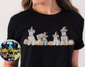 Schnauzer Halloween T-shirt dog lover gift Schnauzer mom gift Halloween dog shirt autumn gifts dog mom gift fall graphic tee shirt Halloween
