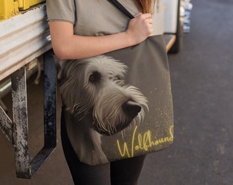 Irish Wolfhound Canvas tote bag, Wolfhound mom, Cute beach tote bag, dog tote bag, gift for her, gift for mom, gift for Wolfhound owner