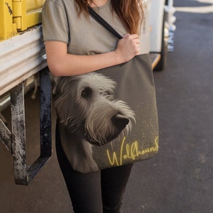 Irish Wolfhound Canvas tote bag, Wolfhound mom, Cute beach tote bag, dog tote bag, gift for her, gift for mom, gift for Wolfhound owner