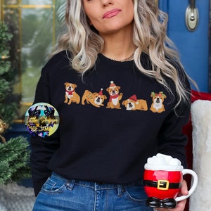 Englische Bulldogge Weihnachten Sweatshirt Bulldogge Mutter Geschenk Englische Bulldogge Weihnachten Pullover Hundeliebhaber Geschenk Ferienzeit Pullover Winter-Hemden