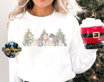 Schnauzer Christmas tree sweatshirt Christmas dog sweaters dog lover sweater dog mom gift Schnauzer mom gifts Christmas shirts Holiday gifts