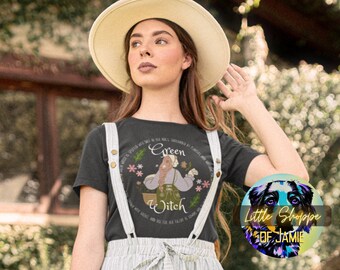 Grüne Hexe Hemden Hexerei Wicca Geschenke heidnische Hemden Goblincore Kleidung Witchy T-Shirt Waldhexe Cottagecore Hemden Gartenarbeit