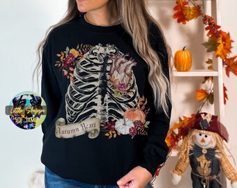 Autumn Heart sweater fall sweatshirt autumn sweatshirts pumpkin sweatshirt thanksgiving sweaters ribcage shirts autumn shirts autumn jumpers