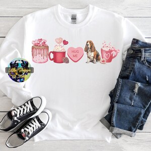 Basset Hound Valentine's Day Sweatshirt Basset Hound sweater dog lover gift Cute Valentines gift Basset mom shirt Basset Hound Breeder gifts