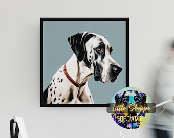 Framed Great Dane canvas art Great Dane wall decor dog owner gift Living Room decorations office décor Great Dane bedroom Housewarming gifts
