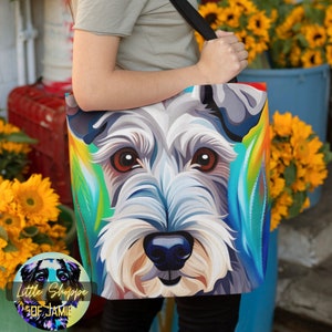 Schnauzer herbruikbare canvas draagtas strandtas hondenliefhebber cadeau mini Schnauzer moeder geschenken boodschappentas boek tassen Schnauzer tassen
