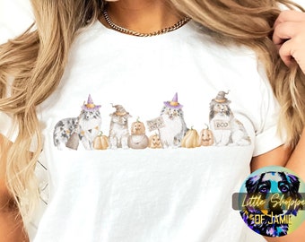 Shetland Sheepdog Halloween T-shirt hond minnaar geschenken Sheltie moeder cadeau Sheltie shirt Shetland Halloween hond shirt val shirt Rough Collie cadeau