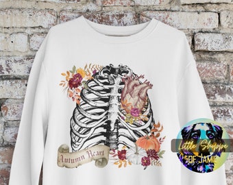 Autumn Heart sweater fall sweatshirt autumn sweatshirts pumpkin sweatshirt thanksgiving sweaters ribcage shirts autumn shirts autumn jumpers