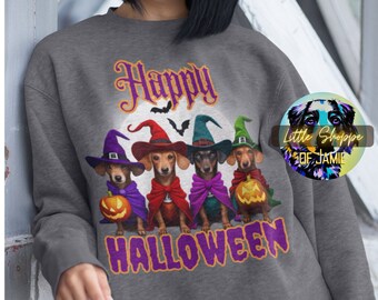 Dachshund Halloween sweatshirt wiener dog shirt dog lover gift Halloween shirts Dachshund mom gift Halloween gifts autumn sweater cozy shirt