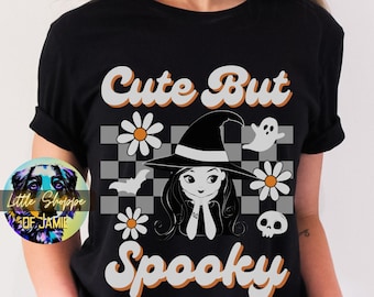 Cute Retro Witch Halloween graphic tee shirt witchy gifts trick-or-treat shirts autumn shirt fall tshirt Retro Halloween t-shirt wiccan gift