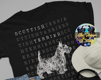 Scottish Terrier graphic tee shirt dog lover shirts Scottie dog t-shirt Scottish Terrier gifts Scottie mom dog mom shirt dog dad gift shirts
