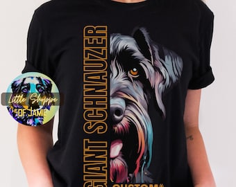 Gepersonaliseerde Riesenschnauzer grafisch T-shirt Aanpasbare Schnauzer Papa t-shirt aangepaste hond naam t-shirt gepersonaliseerde hond eigenaar cadeau tshirt