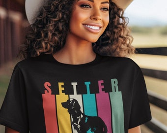 Setter silhouette graphic tee shirt Irish Setter owner gift modern pop art streetwear colorful t-shirt dog lover gift English Setter tshirts
