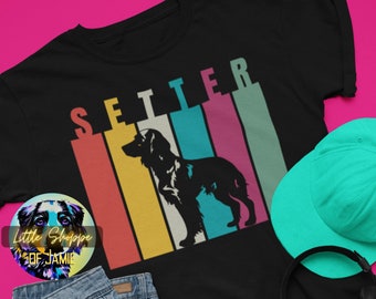 Setter silhouette graphic tee shirt Irish Setter owner gift modern pop art streetwear colorful t-shirt dog lover gift English Setter tshirts
