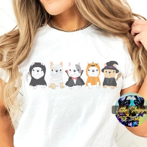 Bulldog Francés Halloween camiseta perro amante regalo Frenchie mamá regalo Bulldog regalo Frenchie regalo Halloween perro camisa otoño camisas regalos de Halloween