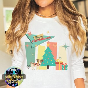 Jack Russell Terrier kerstsweater midcentury modern kerstshirt terriër moeder kerstcadeau wintertrui retro kerstshirts