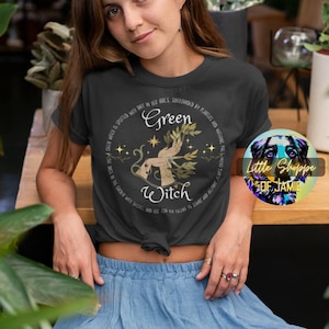 Green witch shirts witchcraft wiccan gifts pagan shirts goblincore clothing witchy t-shirt forest witch cottagecore shirts Hedge witch gifts