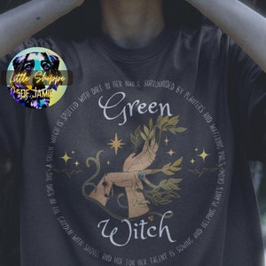 Green witch shirts witchcraft wiccan gifts pagan shirts goblincore clothing witchy t-shirt forest witch cottagecore shirts Hedge witch gifts