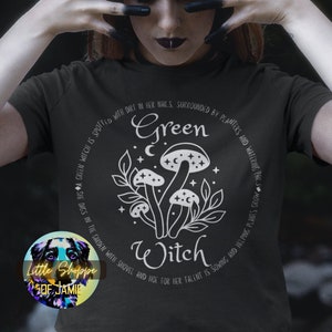 Green witch shirts witchcraft wiccan gifts pagan shirts goblincore clothing witchy t-shirt forest witch cottagecore shirts Hedge witch gifts