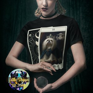 Shih Tzu tarot Halloween t-shirt dog lover gifts witchy gift tarot reader gift Empress tarot card wiccan shirt divination gift psychic gifts