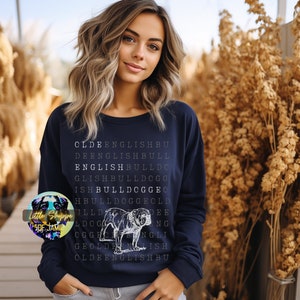 Old English Bulldog graphic sweatshirt dog lover shirt Bulldog sweaters Olde English Bulldogge mom dog shirts Bulldog dad gift Cozy Sweaters