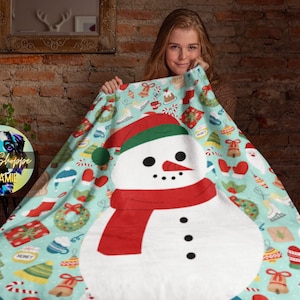 Snowman Christmas blanket winter gift cozy blankets warm winter blankets Christmas gift throw blankets home décor winter Bedroom decorations