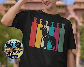 Setter silhouette graphic tee shirt Irish Setter owner gift modern pop art streetwear colorful t-shirt dog lover gift English Setter tshirts