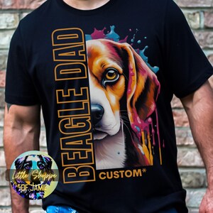 Personalized Beagle Dad graphic Tee Shirt Customizable Beagle Dad t-shirt custom dog name t-shirt personalized dog owner gift Beagle tshirts