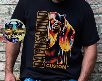 Personalized Dachshund graphic T-Shirt Customizable Dachshund dad shirts custom dog name t-shirts personalized dog owner gifts Dachshund mom