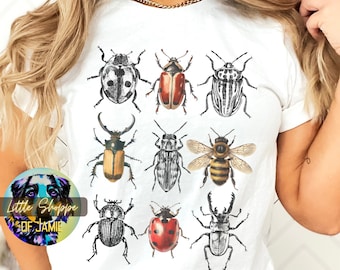 Insect collection graphic t-shirt Entomology gift bug collector shirt Entomologist shirt Bug lover gift Ladybug lover Bee Keeper Beetle tees