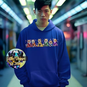Pomeranian Rainbow Kimono Sudadera con capucha LGBTQ camisa de orgullo Pomeranian amante regalo japonés spitz inspirado camisa German Spitz Anime sudaderas con capucha
