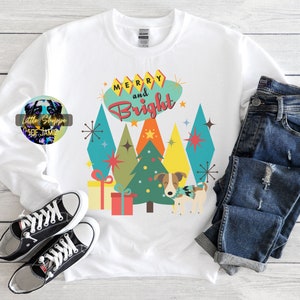 Jack Russell Terrier kerstsweater midcentury modern kerstshirt terriër moeder kerstcadeau wintertrui retro kerstshirts
