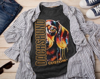Personalized Dachshund graphic T-Shirt Customizable Dachshund dad shirts custom dog name t-shirts personalized dog owner gifts Dachshund mom