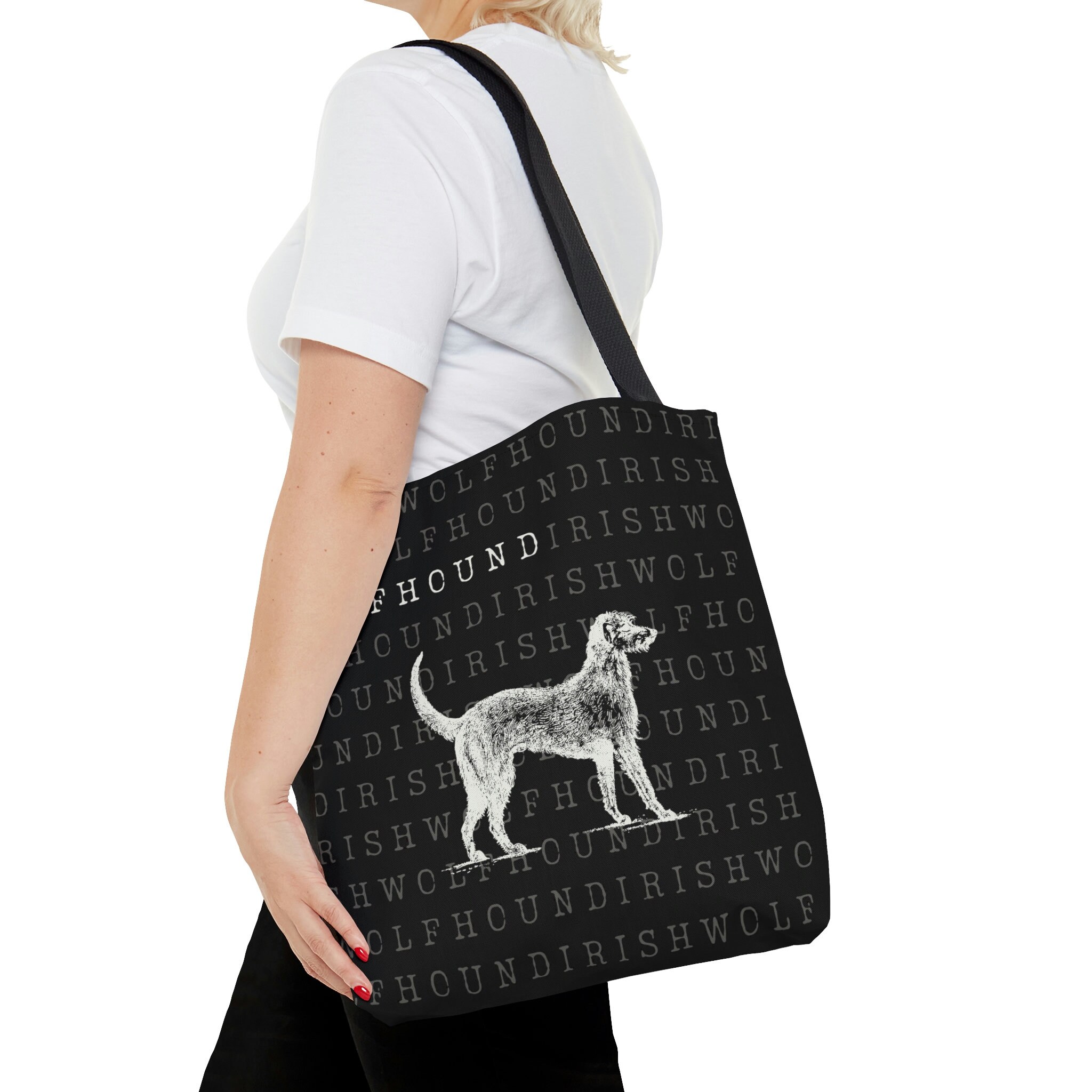 Irish Wolfhound Mom Tote Bag - Natural Canvas Reusable Shopping Bag With Fun Print, Durable & Eco-Friendly