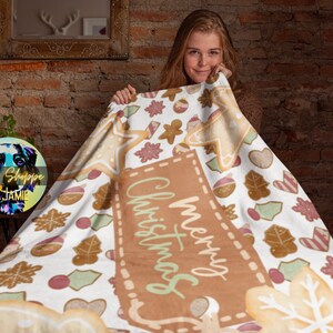 Christmas Cookies blanket winter gift cozy blankets warm winter blankets Christmas gifts throw blanket home décor winter Bedroom decorations