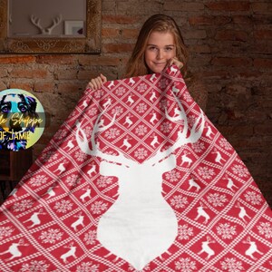 Reindeer Christmas blanket winter gift cozy blankets warm winter blanket Christmas gift throw blanket home décor Reindeer Bedroom decoration
