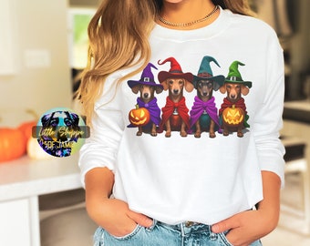 Dachshund Halloween sweatshirt wiener dog shirt dog lover gift Halloween shirts Dachshund mom gift Halloween gifts autumn sweater cozy shirt