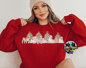 English Bulldog Christmas tree sweatshirt Christmas dog sweater dog lover sweater dog mom gifts Bulldog mom gifts cozy Christmas sweatshirts