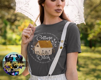 Cottage Witch graphic tee shirt Cottagecore shirt witchy gifts witchcraft wiccan gift goblincore shirt pagan shirt Witch t-shirt green witch