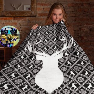 Reindeer Christmas blanket winter gift cozy blankets warm winter blanket Christmas gift throw blanket home décor Reindeer Bedroom decoration