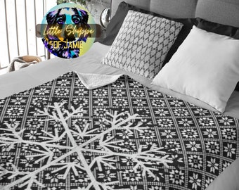 Snowflake Christmas blanket winter gift cozy blankets warm winter blankets Christmas gift throw blanket home décor winter Bedroom decoration