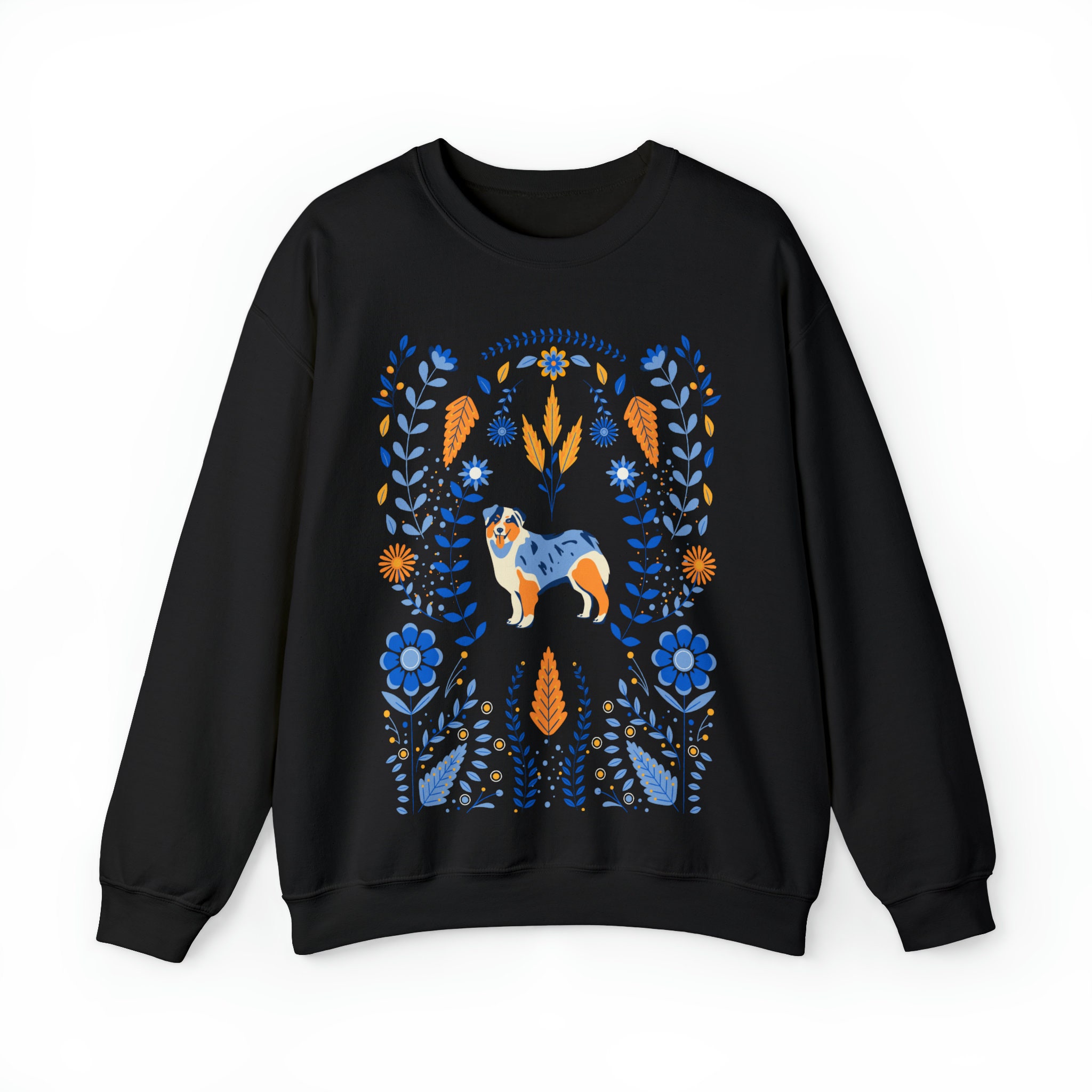 Australian Shepherd Floral Graphic Sweatshirt Dog Lover Shirt Vintage ...